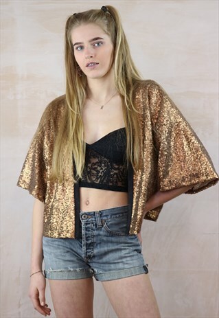 TOFFEE SEQUIN KIMONO