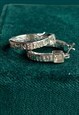 GIVENCHY EARRINGS HOOPS SILVER TONE DIAMANTE VINTAGE Y2K