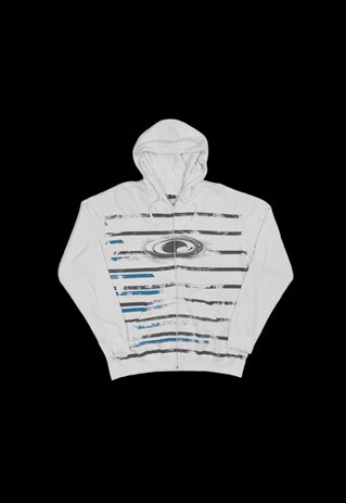 VINTAGE 00S OAKLEY ARCHIVE ICON HOODIE IN WHITE