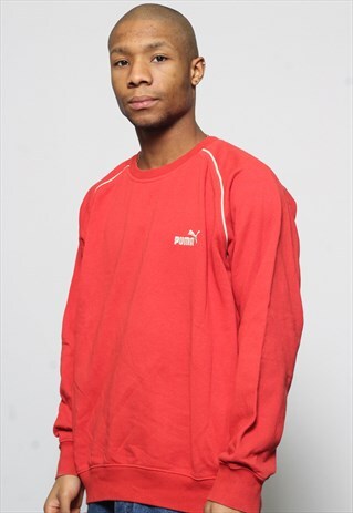 VINTAGE PUMA LOGO SWEATSHIRT RED