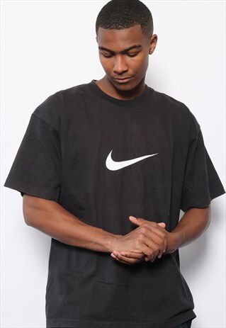 VINTAGE NIKE BIG PRINT LOGO T-SHIRT BLACK