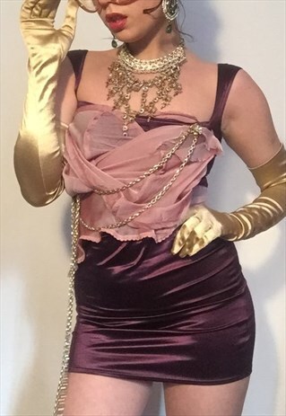 VINTAGE NOUGHTIES HANDMADE PURPLE CHAIN DRESS