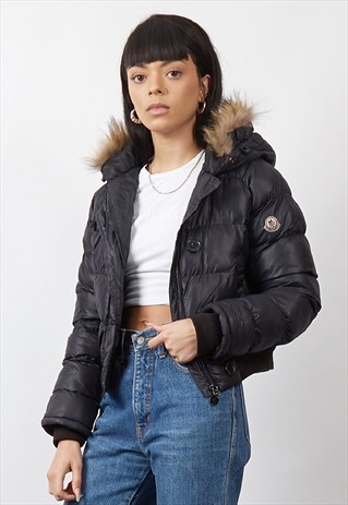 RARE VINTAGE 90'S MONCLER CROP HOODED PUFFER JACKET