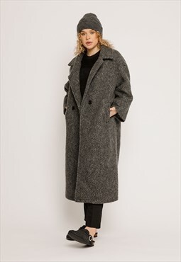  Harper Black Woolly Coat 