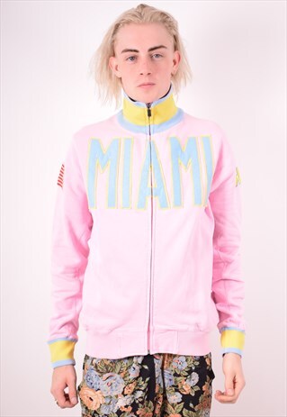 KAPPA MENS VINTAGE TRACKSUIT TOP JACKET LARGE PINK 90S