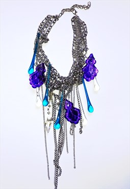 Chain necklace with crystals
