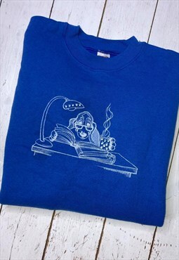 vintage 90s spaniel dog reading jumper sweater