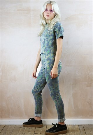 CAMO SLIM FIT PANTS AND BOX TOP CO-ORDINATES