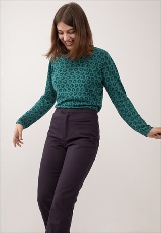 GREEN DOTTY KNITTED SWEATER