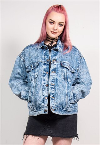 VINTAGE 90'S FADED BLUE ACID WASH LEVI'S DENIM JACKET