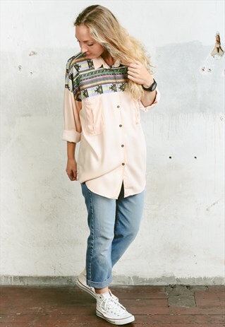 VINTAGE 90S OVERSIZED AZTEC SHIRT