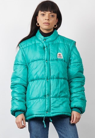 VINTAGE 80'S RIFLE TURQUOISE PUFFER JACKET
