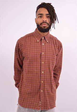 VINTAGE FLANNEL SHIRT CHECK BROWN