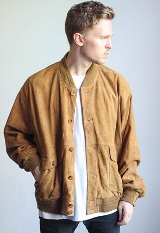 VINTAGE OVERSIZED SUEDE BOMBER JACKET
