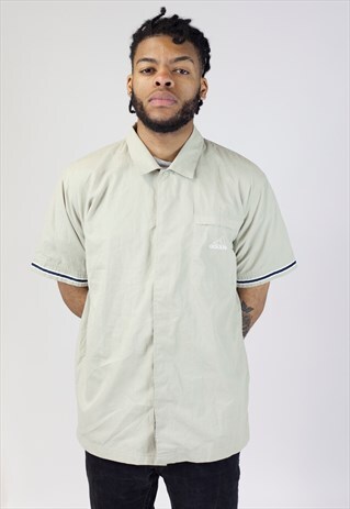 VINTAGE ADIDAS BEIGE BOWLING SHIRT