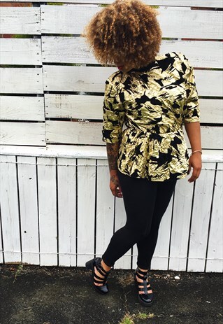 BLACK N GOLD VINTAGE BLOUSE