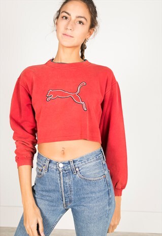 VINTAGE 90S PUMA CROP SWEATSHIRT/ R230