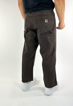 Vintage Brown Carhartt Cargo Carpenter Trousers Pants Jeans