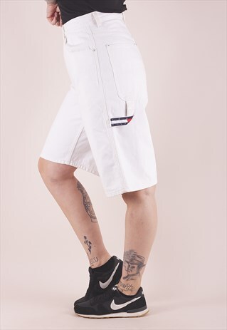 VINTAGE TOMMY HILFIGER WHITE DENIM LONG SHORTS /AB2026