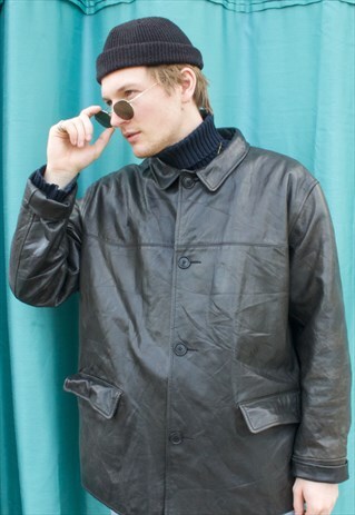 VINTAGE RALPH LAUREN BLACK LEATHER JACKET