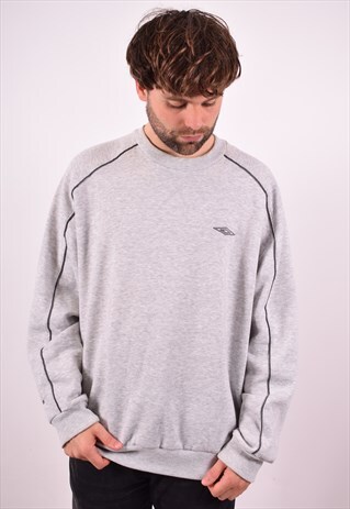 UMBRO MENS VINTAGE SWEATSHIRT JUMPER XXL GREY 90S