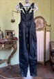 BLACK LEATHER OVERALLS, MOTORCYCLE SUIT, LEATHER OUTFIT