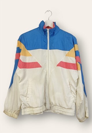 VINTAGE CRAZY TRACK JACKET USA 80S IN WHITE M