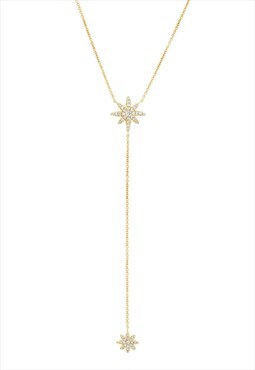 Sterling Silver Starburst Lariat Necklace
