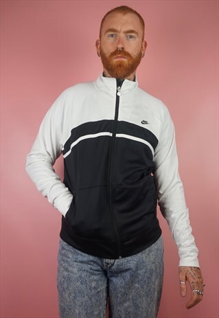 VINTAGE 1990S NIKE BLACK AND WHITE TRACK JACKET