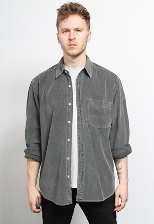 VINTAGE CORDUROY CORD SHIRT GREY