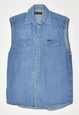 Vintage 90's Lee Denim Shirt Sleeveless Blue
