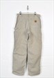 VINTAGE CARHARTT CARPENTER JEANS PANTS RELAXED FIT W34 L34