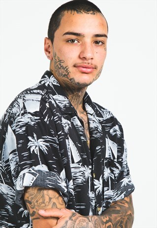 VINTAGE 80S HAWAIIAN SHORT SLEEVE SHIRT / S5146