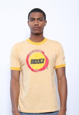 VINTAGE CHAMPION HOUSTON ROCKETS TEE YELLOW