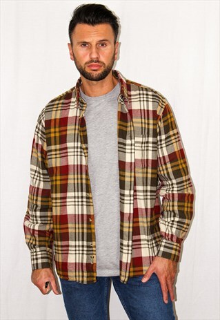 VINTAGE PLAID FLANNEL SHIRT