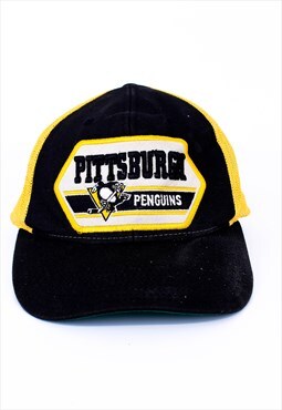 Vintage Pittsburgh Penguins Cap Black Yellow Colour Block 