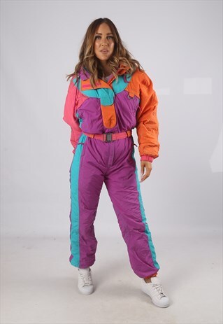 VINTAGE K-WAY FULL SKI SUIT SNOW SPORTS UK 12 M (9BR)