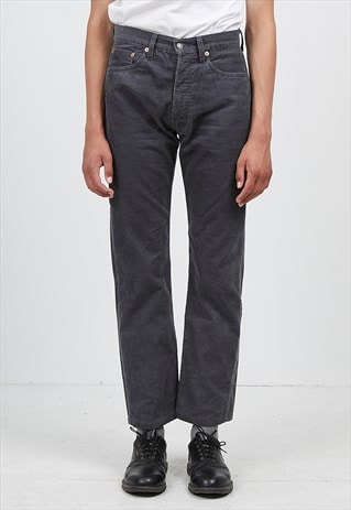 VINTAGE GREY LEVI'S 551 FIT CORDUROY TROUSERS BOTTOMS