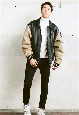 VINTAGE 90S LEATHER BOMBER JACKET