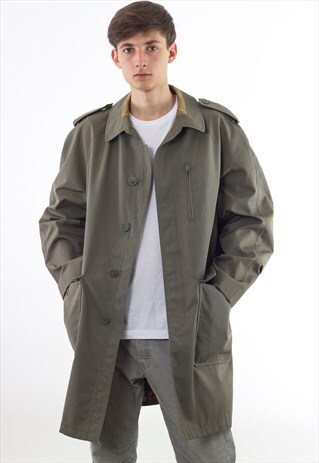 VINTAGE BARACUTA MILITARY COAT 90S GREEN KHAKI