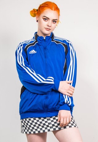 ADIDAS VINTAGE 90'S BLUE COLOURBLOCK TRACKSUIT JACKET