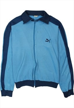 Vintage 90's Puma Sweatshirt Heavyweight Full Zip Up Blue