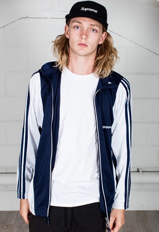 VINTAGE ADIDAS NAVY WHITE UNISEX TRACKTOP
