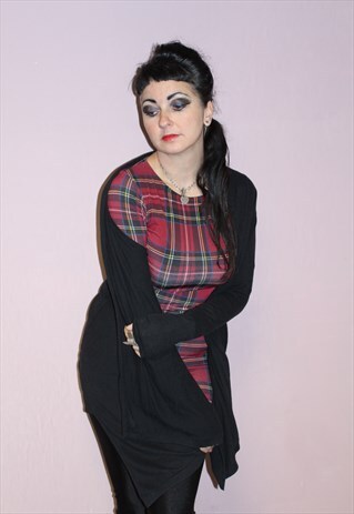 VINTAGE BLACK SLOUCHY CARDIGAN COTTON COMFORTABLE LOUNGEWEAR