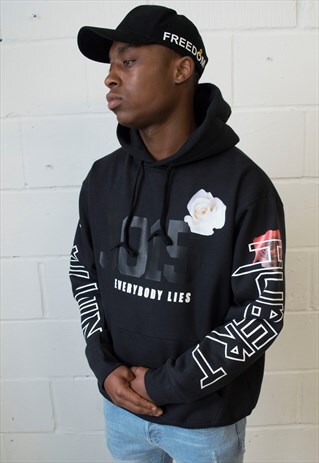 BLACK EVERYBODY LIES HOODIE