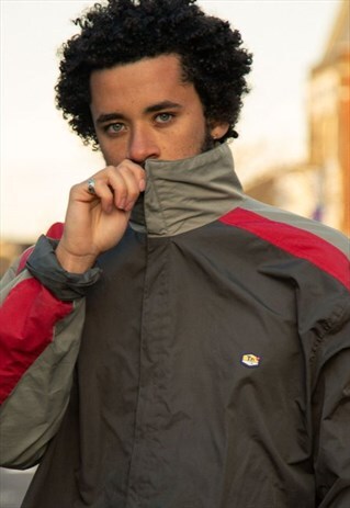 VINTAGE NIKE TN TRACKSUIT JACKET IN BROWN, RED AND GREY
