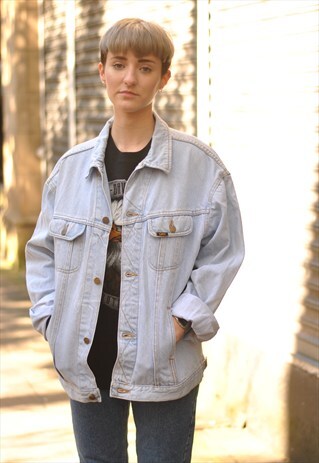 VINTAGE 90S LEE OVERSIZED STONEWASHED DENIM JACKET