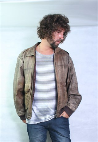 LEATHER BOMBER FLYING JACKET.