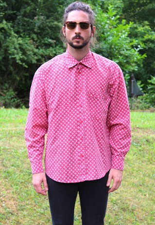 VINTAGE 80S ART NERD SHIRT - MEDIUM - FESTIVAL - HIPPIE