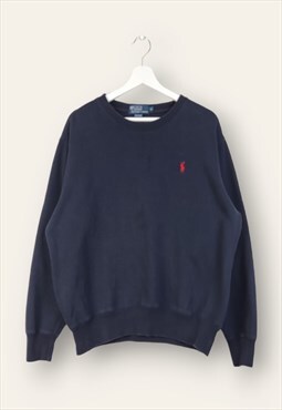 Vintage Ralph Lauren Sweatshirt Classic in Blue M
